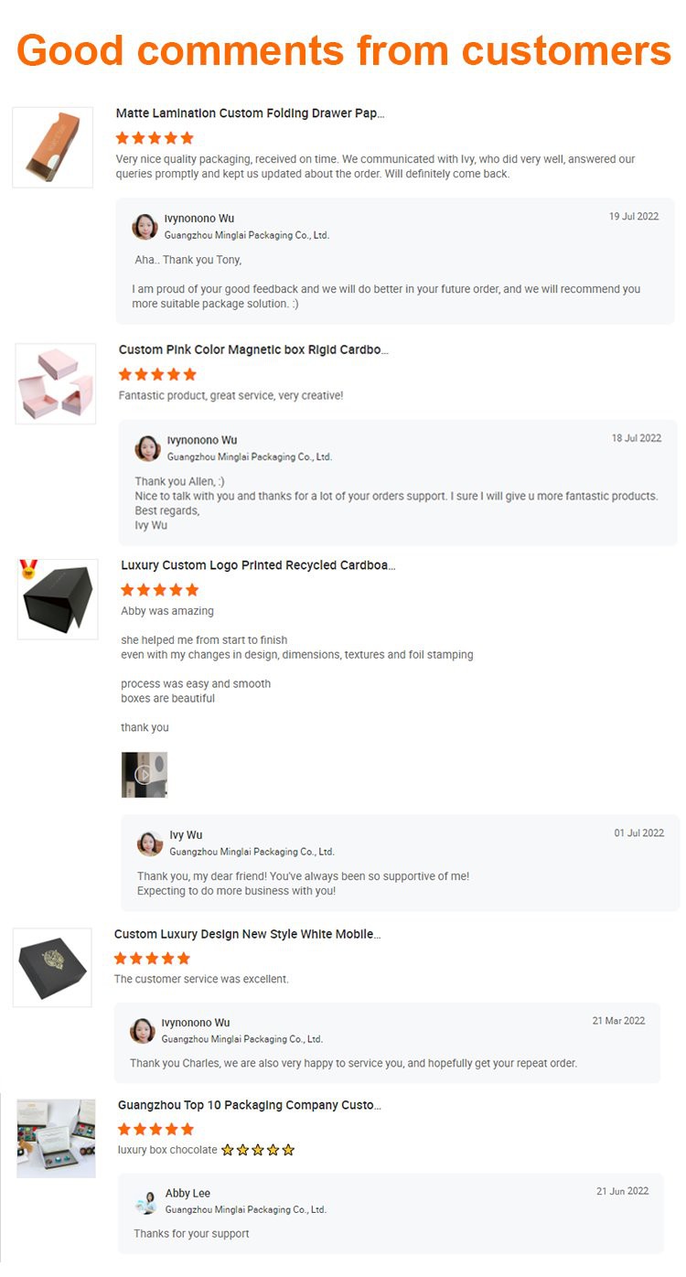 buyer feedback of Minglai packaging buyer feedback of Minglai packaging